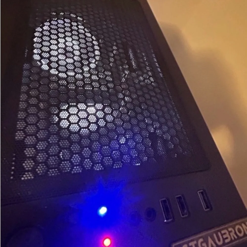 STGAUBRON Tower Desktop PC, GIGABYTE GPU, RGB Lighting, USB, Black